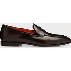 Herre - Rød Loafers Santoni Men's Grifone Leather Penny Loafers