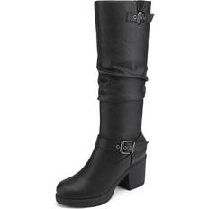 Shoes Dream Pairs Women Chunky Heel Knee High Boots CHAI-1