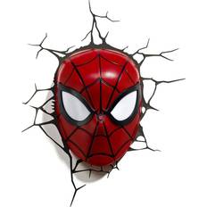 Vägglampor Barnrum 3D Light FX Spider Man Mask 3D Deco with Crack Sticker Vägglampa