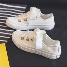 Candy Women's Canvas Shoes Lace Up Espadrilles Ladies Casual Platform Flats Pink Running Basket Sneakers Multicoloured