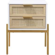 Rattan Bedside Tables Nathan James 2-Drawer Bedside Table 14.1x18.5" 2