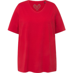 Ulla Popken Essential V-Neck Stretch Tee - Salsa