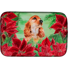 Caroline's Treasures Cocker Spaniel Poinsettas Dish Drainer 21"