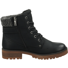 Knit Collar Ankle Boots - Black