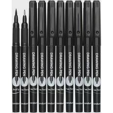 Black pens Panduro Hobby Felt Tip Fineliners Black Pens 10-pack