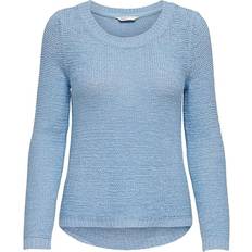 Acryl Pullover Only Plain Knit Sweater - Aqua/Clear Sky