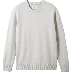 Denim/Jeanstyg - Herr Tröjor Tom Tailor Denim Sweater - Light Stone Gray Melange