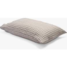 Multicoloured Pillow Cases Piglet in Bed Gingham Mushroom Pillow Case Beige (75x50cm)