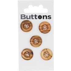 Hobbycraft Module Wooden Buttons 15mm 5 Pack