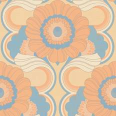 Rétro Papiers peints A.S. Creation 70's Floral Chic Turquoise Wallpaper Textured Paste The Wall