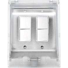 Innova Duplex Switch Weatherproof Surface Mount and Gang Box 20 Amp Per Pole-Stainless Steel Finish-EFDOWPS