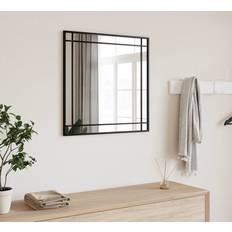 Iron Mirrors vidaXL Black 50x50 cm Square Iron Wall Mirror 50x50cm