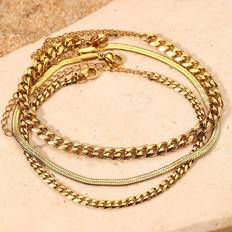 Shein Stainless Steel Delicate Anklet For Women Gold Color Anklet On The Leg Anklet Jewelry Women