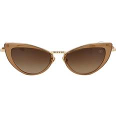 Sonnenbrillen Valentino VIII Cat-Eye Titanium and Acetate Stud Frame - Light Brown/Brown