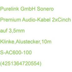 Kabler Sonero 2x RCA Lydkabel 10 m S-AC600-100 10m