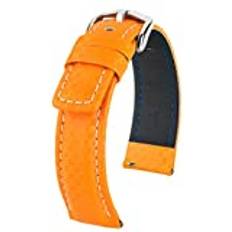 Unisex Watch Straps Hirsch 02592076-2-20 Carbon Oranje