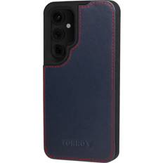 Torro Galaxy S24 Leather Bumper Case Navy Blue