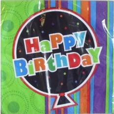 Party Supplies Unique Party Stripe Birthday Disposable Napkins Pack of 20