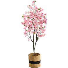 Cotton Decorative Items Nearly Natural T3616 6 Cherry Blossom Tree with Basket Artificial Plant