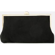 Suede Clutches Accessorize Suedette Clip Frame Clutch Bag Black One Size