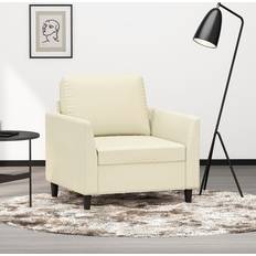 Sillón reclinable Sillones vidaXL Creme 60 cm Kunstleder Sessel