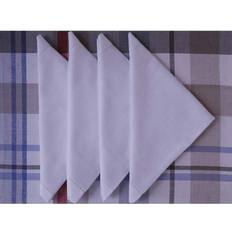 Penguin Home 100% Linen Look Faggoting Hemstictch Napkins-45 45cm-Set of White (45x45cm)