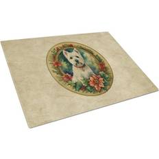 Caroline's Treasures Westie Christmas Flowers Chopping Board