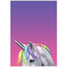 Purple Posters Inquisitive Creatures Rainbow Unicorn Poster