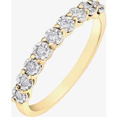 Gold Rings T.H.Baker 9ct Two Colour Gold 0.15ct Diamond Half Eternity Ring 50L67YW/15-10