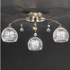 Bronze Ceiling Flush Lights Franklite Jura Crystal Bronze Ceiling Flush Light