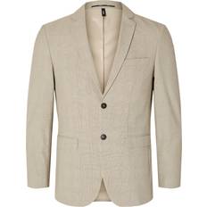 Brun - Herre Blazere Selected Ternet Slim Fit Blazer hvid