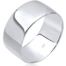 Elli Ring för damer, stapelbar, basic, bred 925 sterlingsilver, EU, fasettslipning, Utan