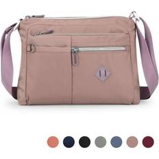 Waterproof Messenger Bags Pullimore Waterproof Lightweight Multi Pocket Anti Thief Crossbody Messenger Bag Purple Purple