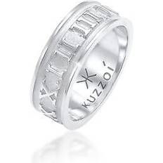 Kuzzoi Ring Herren Bandring Römische Zahlen 925 Silber Ring 1.0 pieces