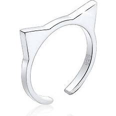 Elli Ring kattöron katt geo öppen trend cool 925 silver, Sterlingsilver, Utan