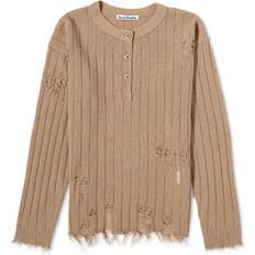 Acne Studios Damen Pullover Acne Studios Brown Distressed Sweater 640 Camel Brown