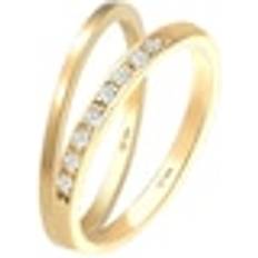 Diamant Bijoux Elli DIAMONDS Elli DIAMONDS Elli DIAMONDS Ring Basic Memoire Diamant 0.04 ct 2er Set 925 Silber Ring 1.0 pieces