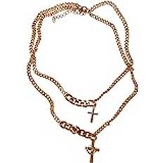 Collane Urban Classics Unisex Halskette Various Chain Cross Necklace gold one