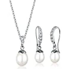 Ohrringe Elli Schmuckset Elegant Perle Kristall 925 Silber Schmuck 1.0 pieces