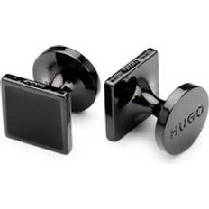 Emalje Manchetknapper HUGO Square cufflinks with enamel core and Black