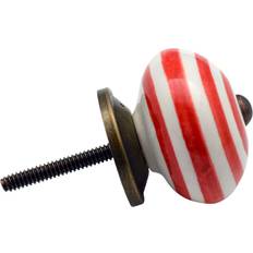 Nicola Spring Round Ceramic Cabinet Knobs Red 24pcs