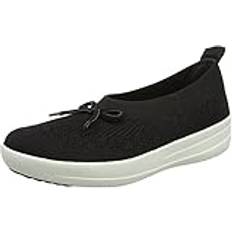 Fitflop Women Low Shoes Fitflop Damen Uberknit Ballerina With Bow Geschlossene Ballerinas, Schwarz Black