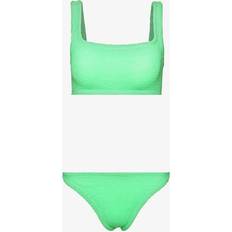 M Bikini Sets Hunza G Womens Lime Xandra Crinkled Bikini