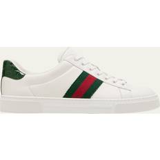 Gucci Ace Leather Web Low-Top Sneakers