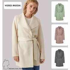 Stoff Mäntel Vero Moda Mantel Grau Basic für Damen