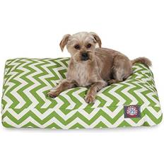 Sage Chevron Small Rectangle Pet Dog Bed With Removable Cover