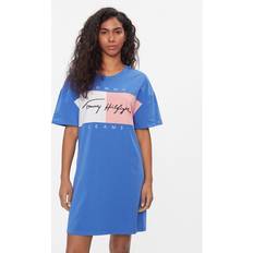Tommy Hilfiger Natkjoler Tommy Hilfiger Heritage Oversized Logo Short Sleeve Nightdress EMPIRE BLUE