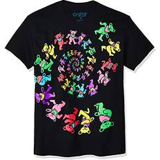 Liquid Blue unisex adult Grateful Dead Spiral Bears Blacklight T-shirt T Shirt, Black