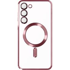 Coques de téléphone portable Avizar Coque MagSafe pour Samsung S23 Plus silicone protection caméra Transparent Rose