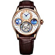 Wrist Watches Aesop Analog Manual Winding Mechanical Wrist Men s and Leather Sapphire Male Skeleton Tourbillon Moon Phase Clock Waterproof Luminous